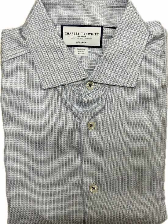 Charles Tyrwhitt Other - Charles Tyrwhitt Light Blue/Gray Micro-Check Non-Iron Dress Shirt